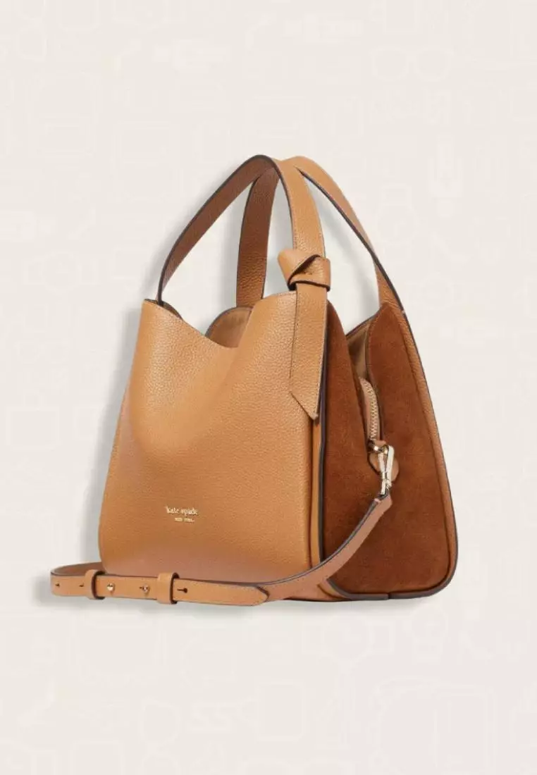 Kate Spade Knott Pebble Suede Medium Crossbody Bungalow