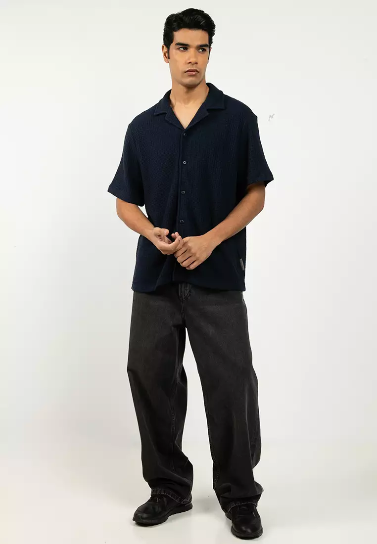 Tuck Stitch Relaxed Camp Shirt - Calvin Klein Jeans