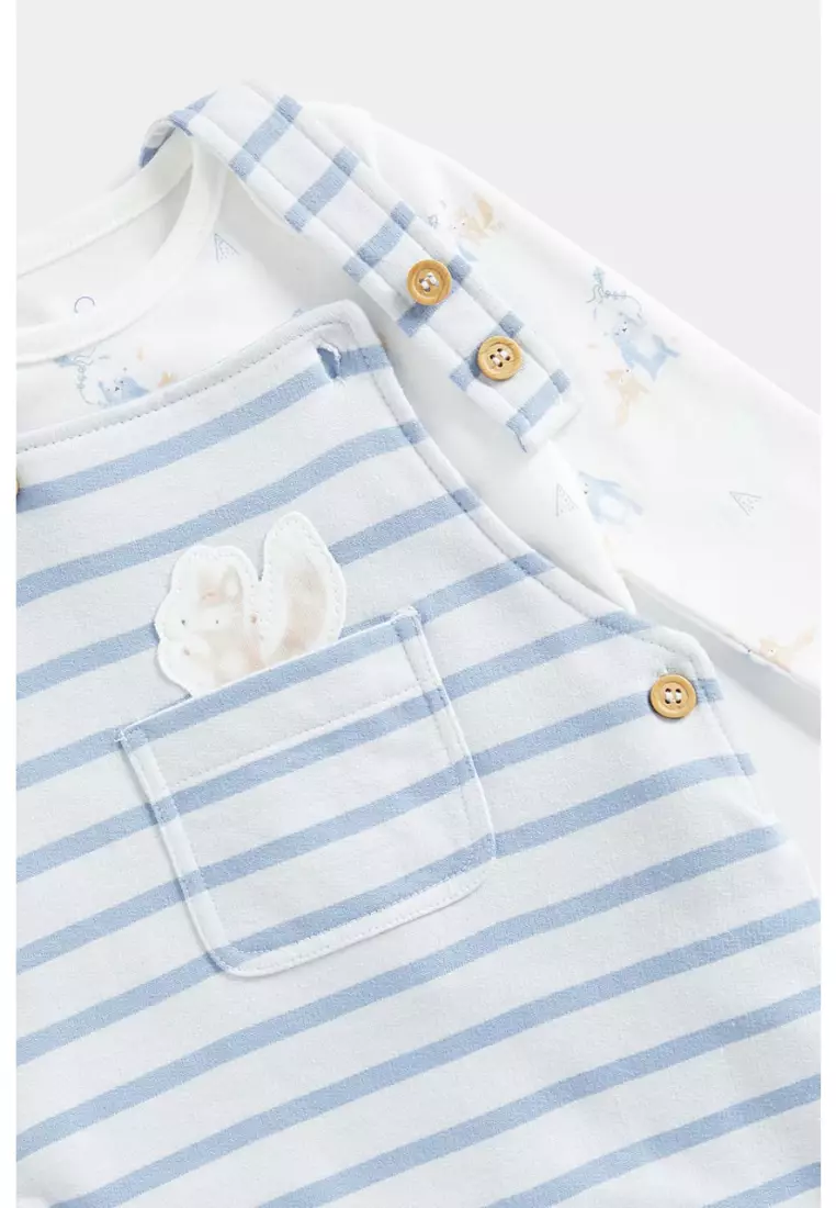 My First Blue Dungarees and Bodysuit Set