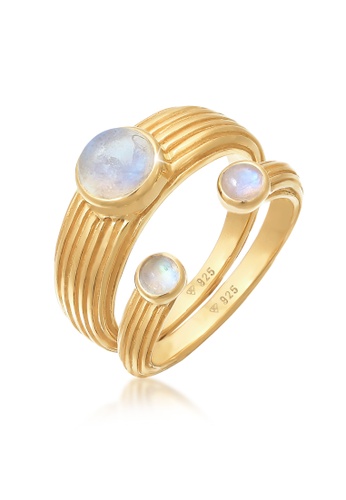 Elli Jewelry gold Ring Signet Set Open Classic Moonstone Gold Plated B43E4AC804AE9DGS_1