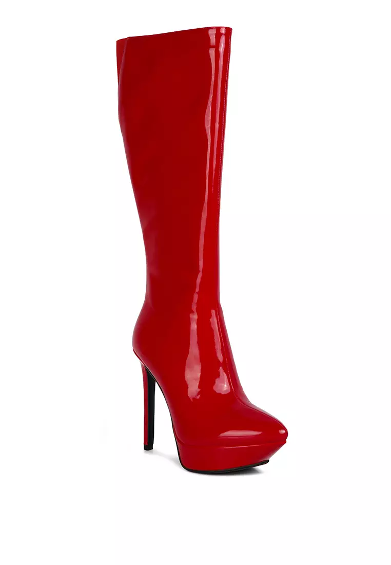 Red long boots deals heels