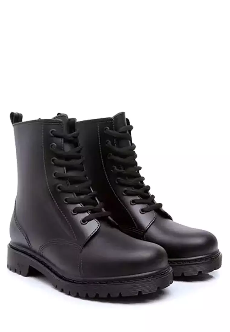 Lace up steel toe rubber boots discount