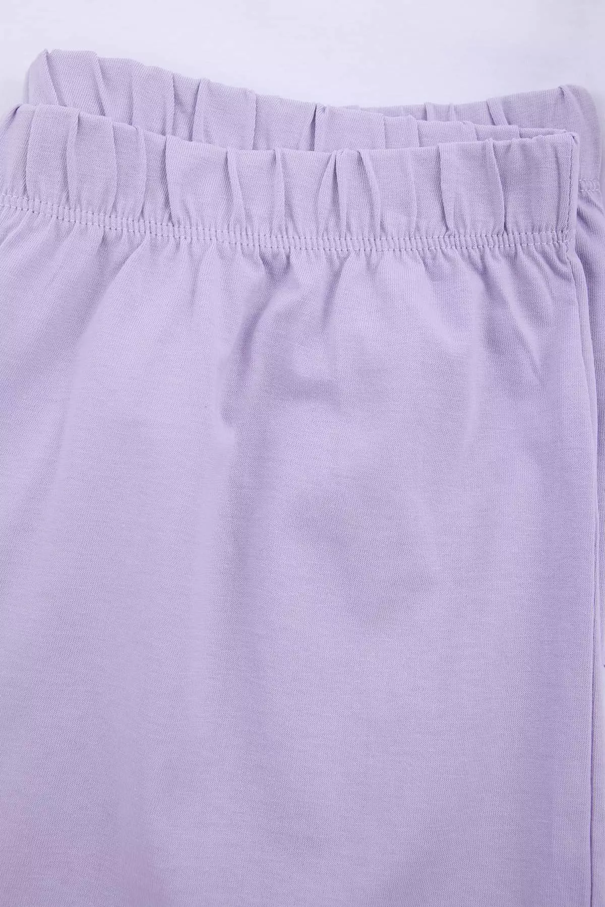 White-Lilac Printed Single Jersey Plus Size Pajama Set