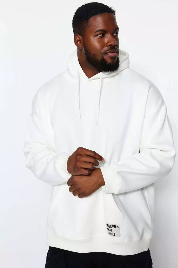 Plus size white hoodie on sale