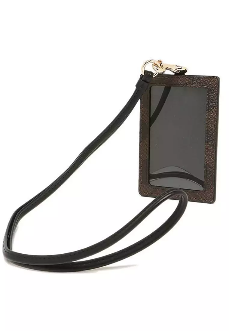  Coach Signature C Brown Black Lanyard, Badge ID Credit Card  Holder 63274 : Office Products