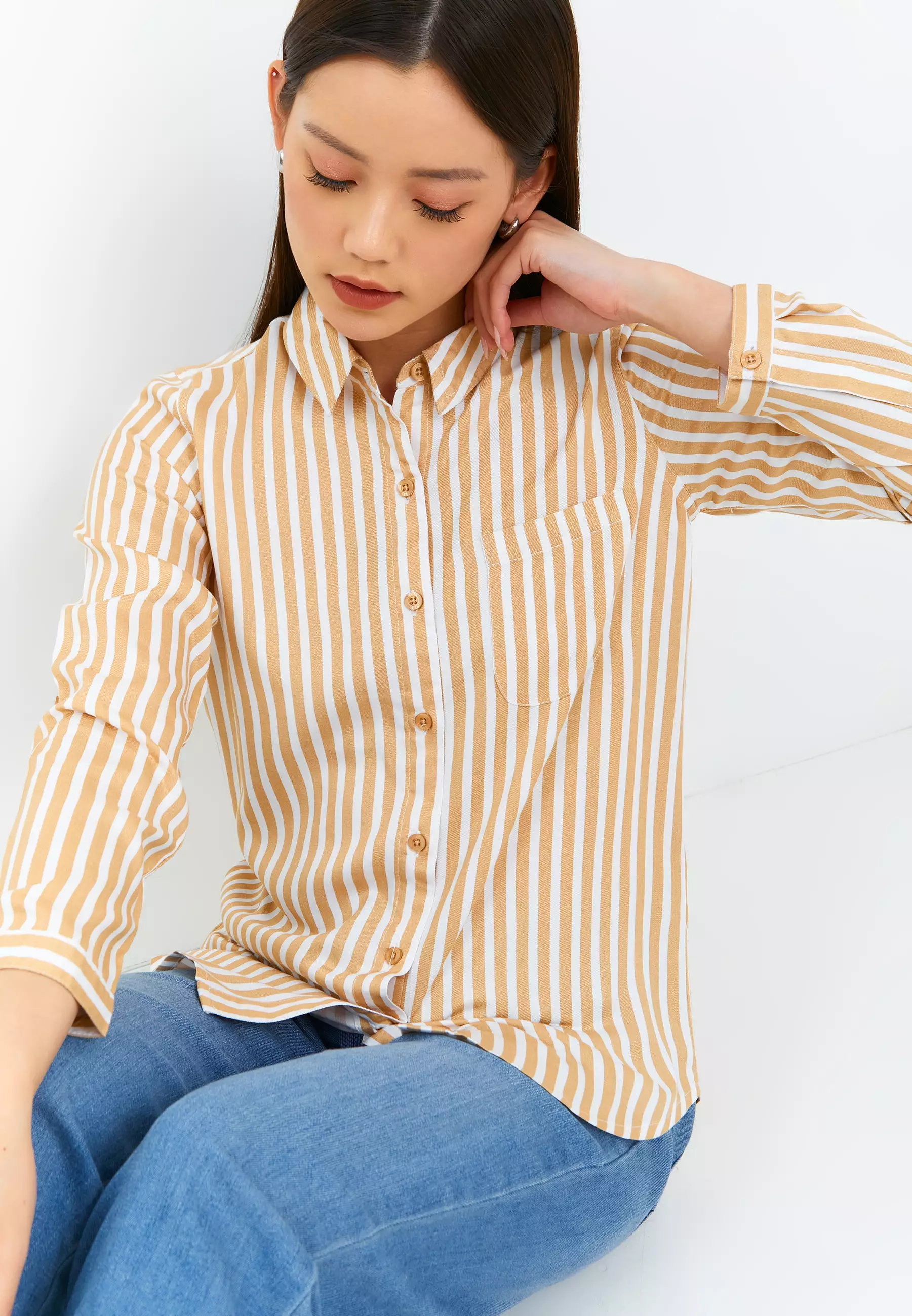 Aemma Cream Stripe Shirt (G.11632)