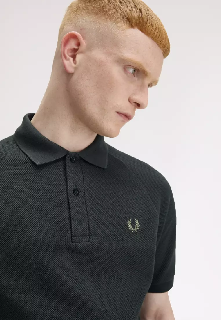 Fred Perry M9885 Textured Piqué Polo Shirt (Night Green)