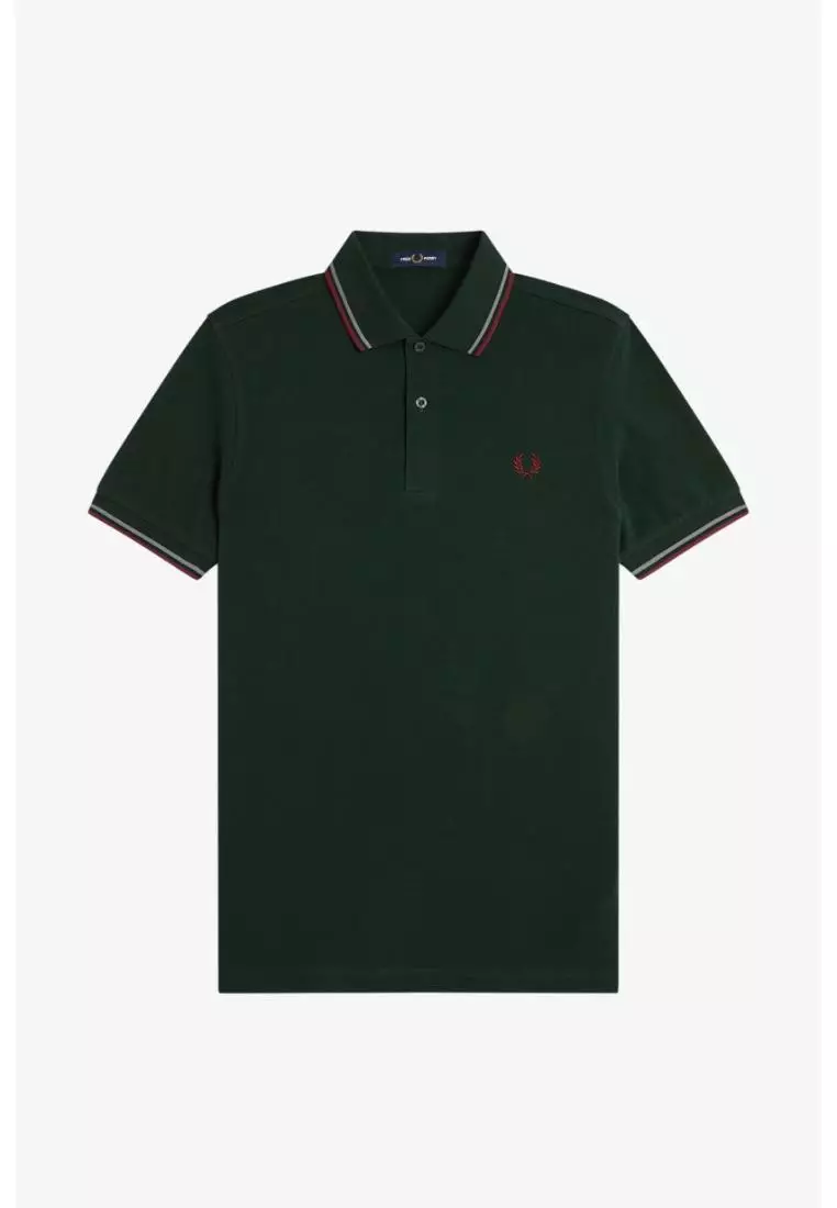 Fred Perry M3600 Twin Tipped Fred Perry Shirt (Grassroots / Stockport Blue / Oxblood)