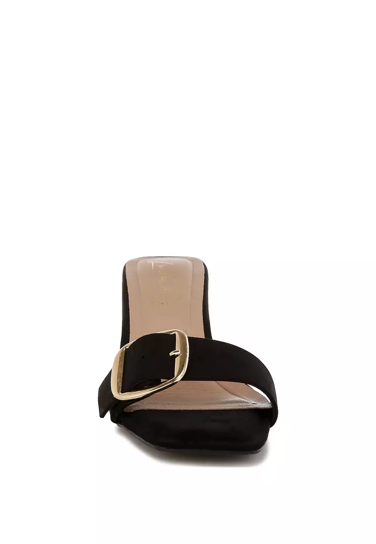 Sandal Slip On Tali Gesper Warna Hitam