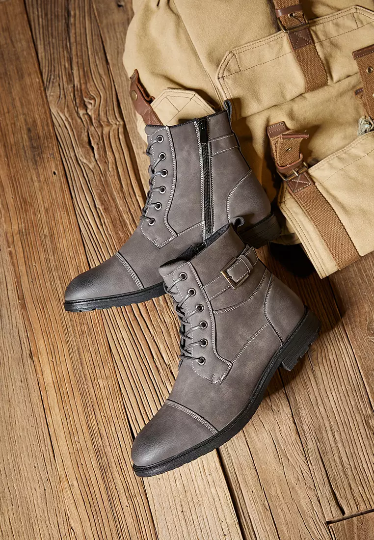 High Top Faux Leather Martin Boots KB2208W
