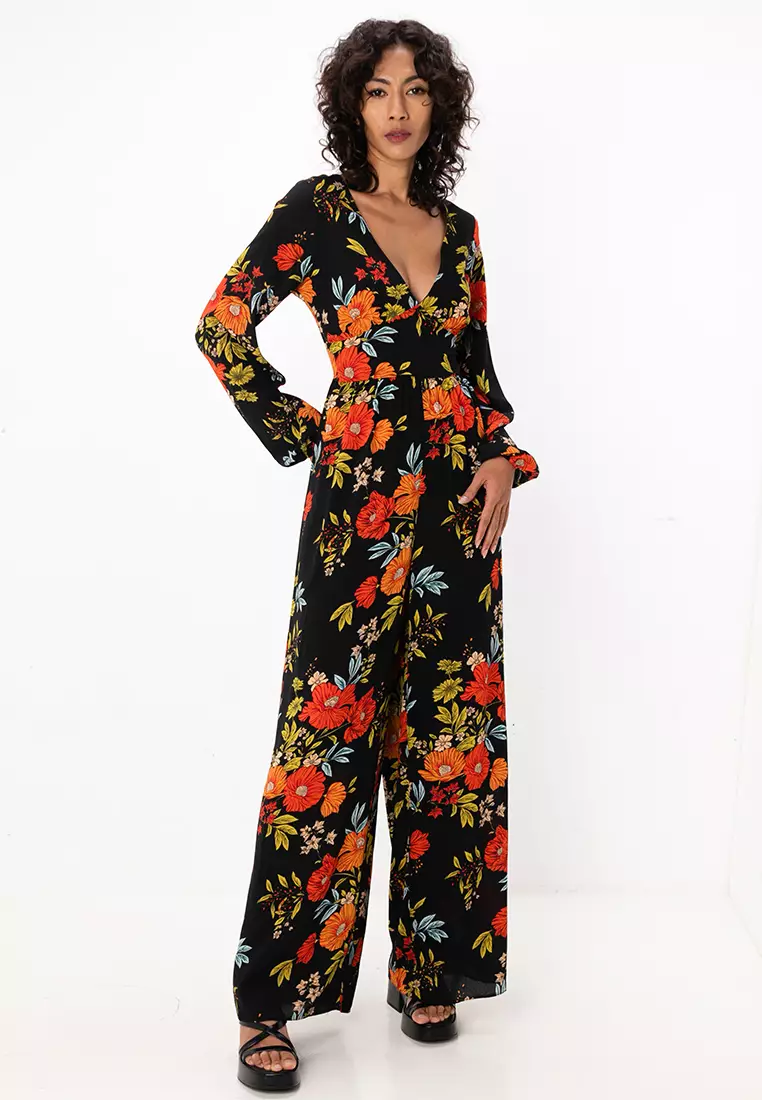 鈕扣長袖連身衣