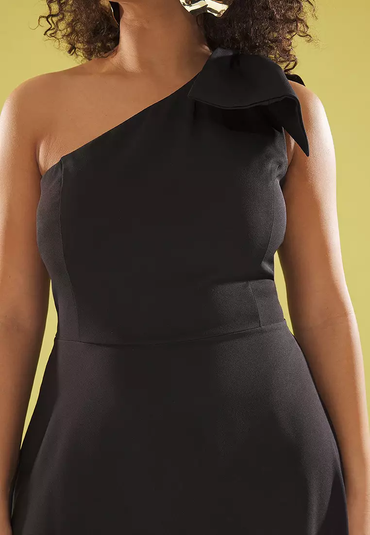 Black Bowknot One Shoulder Woven Evening/Night/Graduation/Engagement Dress Tbbss25Ah00053