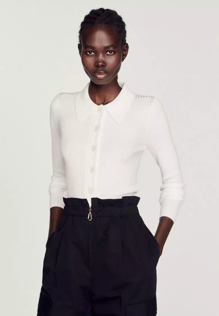 White shirt best sale and cardigan