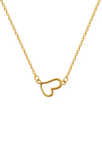 ZITIQUE gold Women's Simple Sweet Hollowed Heart Necklace - Gold 6A623ACF712E2DGS_1