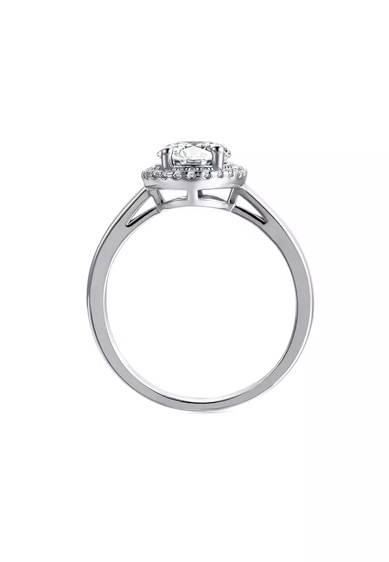 Berlian Moissanite Mon Chantal Ring [GRA CERTIFICATE MOISSANITE DIAMOND] - Cincin Moissanite Diamond 1.5 CT  925 Silver Celesta by Her Jewellery
