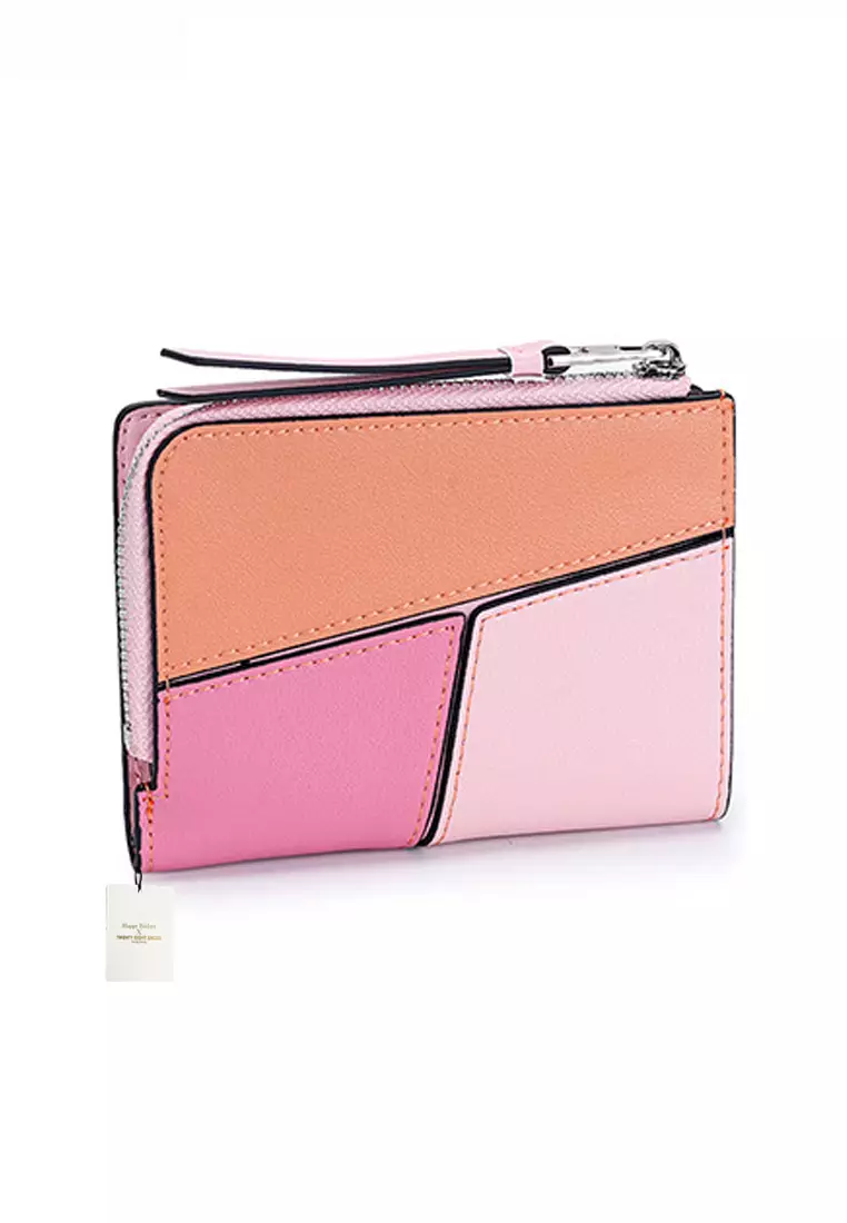 Genuine Leather Color Patching Bifold Wallet JW YT-109