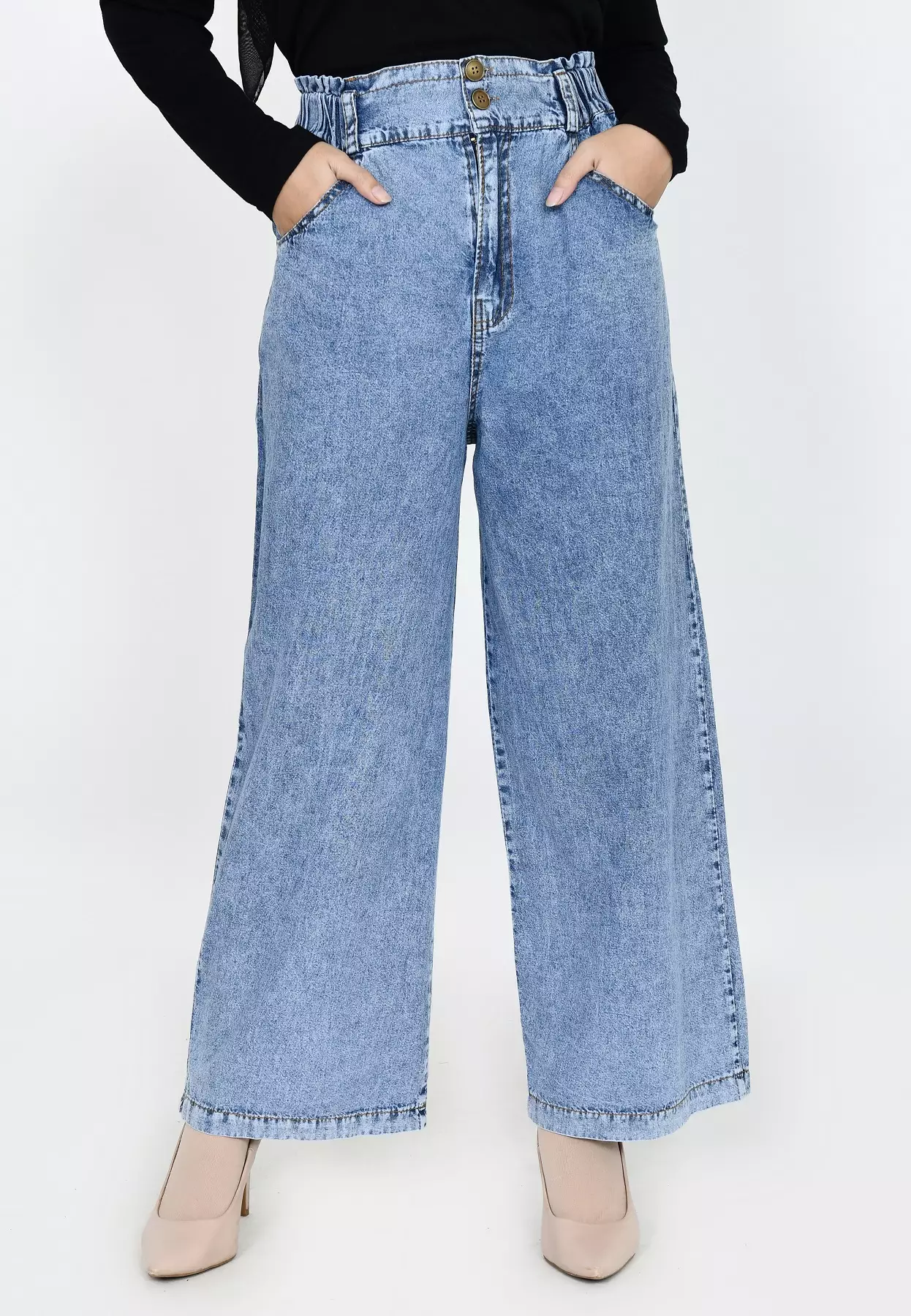 Celana Panjang Jeans High Waist SNOW BLUE