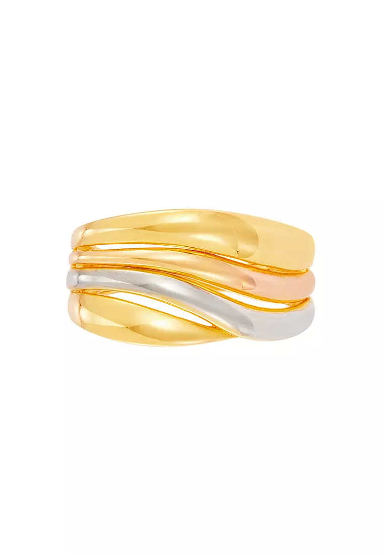HABIB Oro Italia 916 Yellow, White and Rose Gold Ring GR57941224-TI (22K Gold)