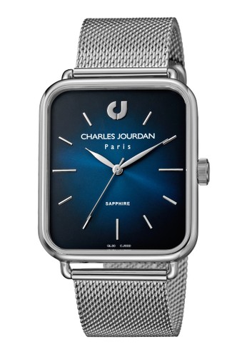 Charles Jourdan CJ1000-1382 - Jam Tangan Pria - Silver Blue