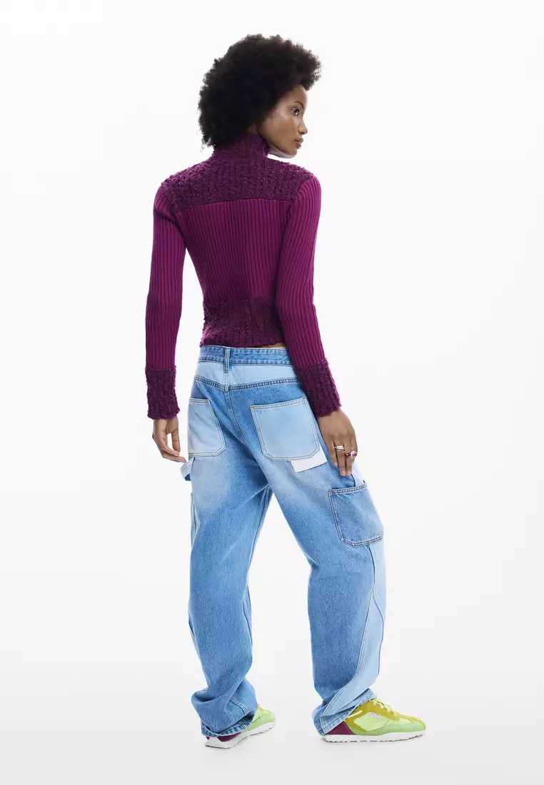 Zipper knit sweater