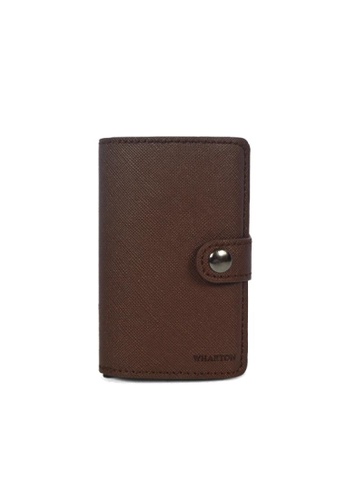 Wharton brown Wharton Small Leather Metal Compartment Card Holder 8C9B8ACB6B4F6FGS_1