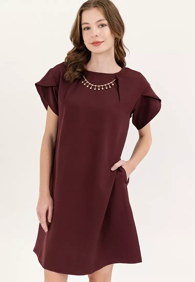 Croquette Tent Dress with Tulip Sleeves