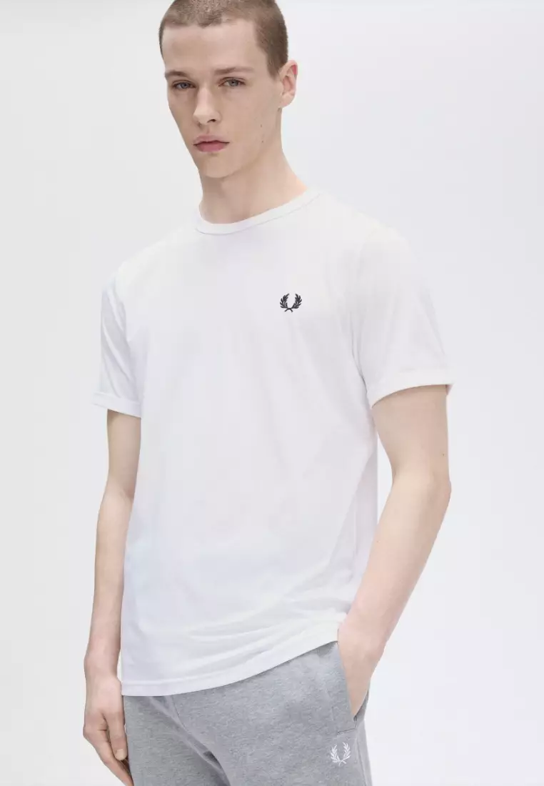 Fred Perry M3519 Ringer T-Shirt (White)