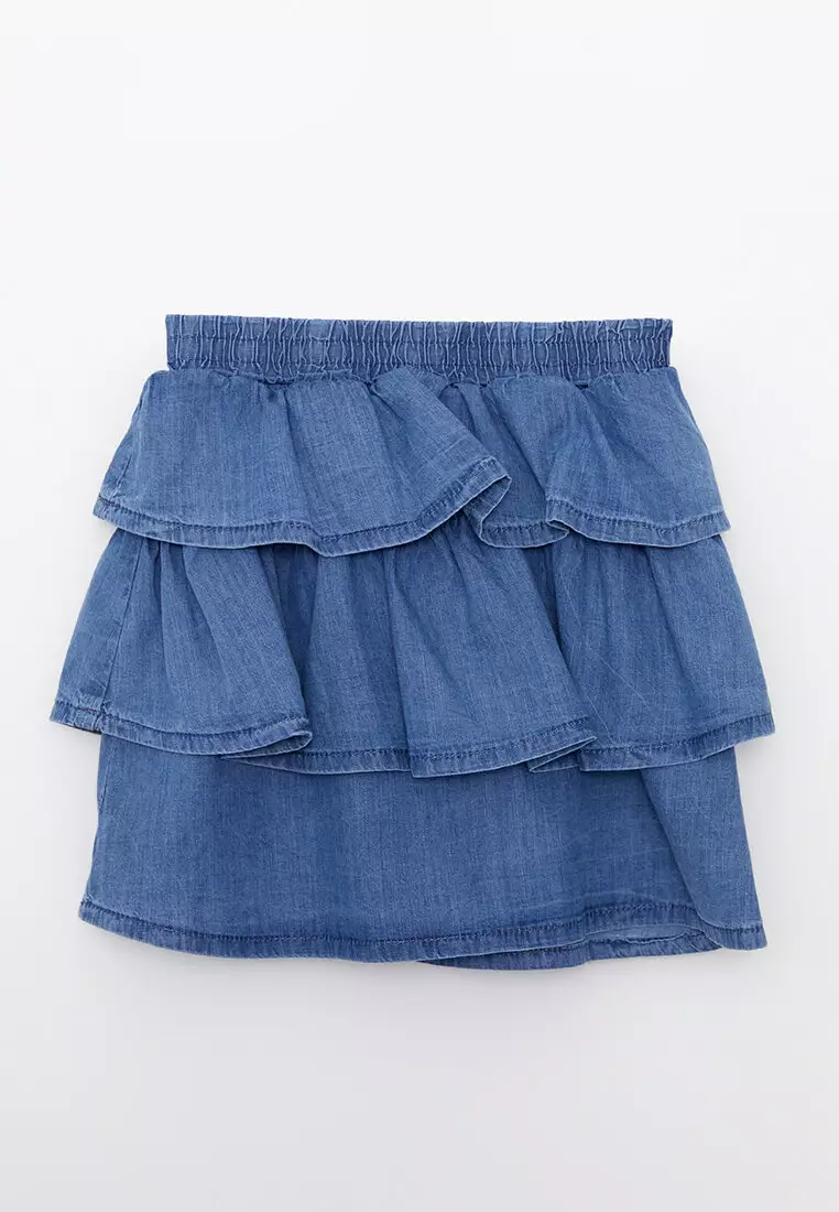 Blue jean skirts elastic waist deals