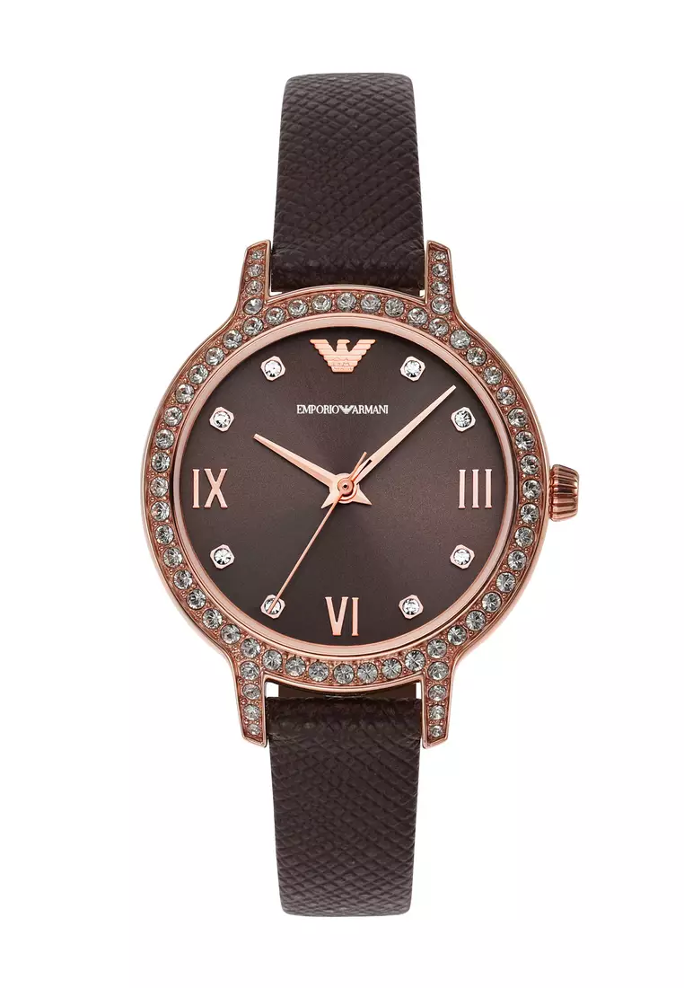 Giorgio armani watch leather strap sales