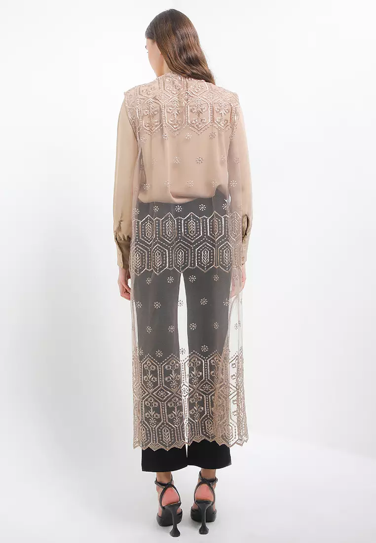 Ethnic Emb Mesh Vest