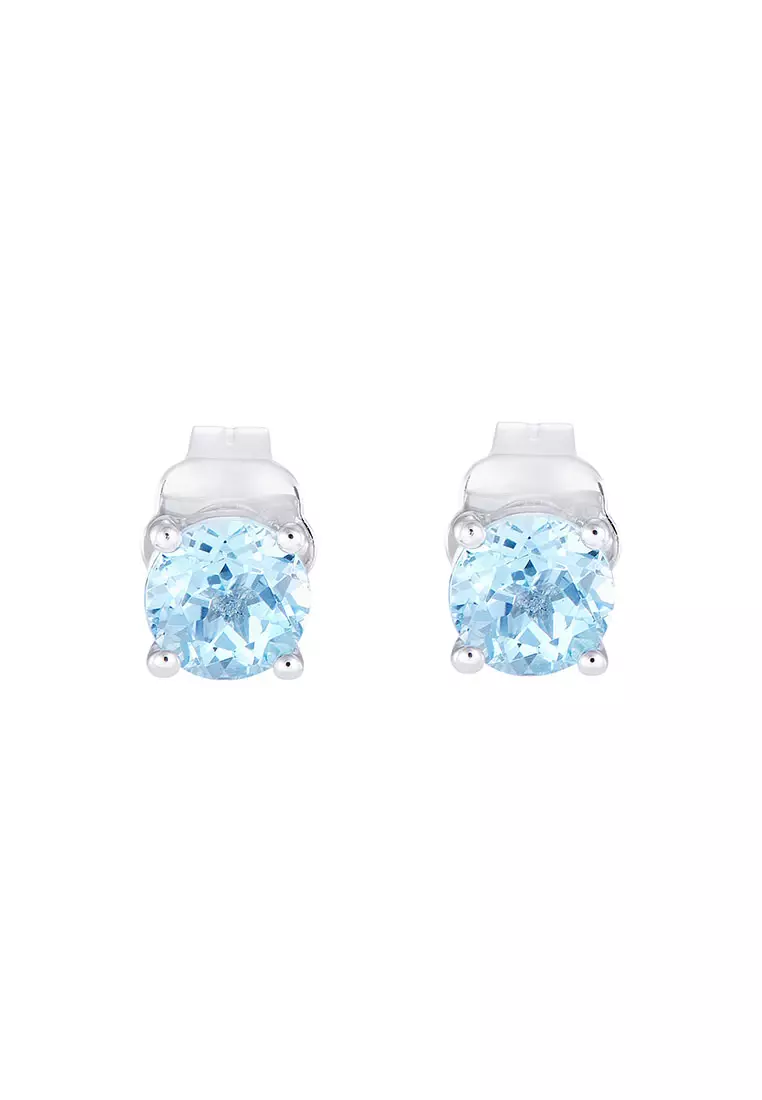HABIB Blue Topaz Gemstone Stud Earrings
