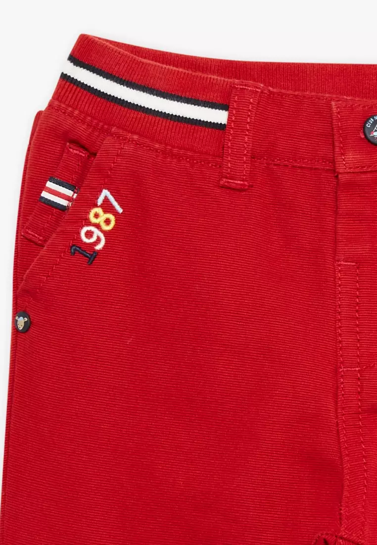 Red Elastic Waist Pants