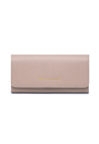 Crudo Leather Craft pink Felicità Long Leather Wallet - Saffiano Nude 26A8CACC822DD0GS_1
