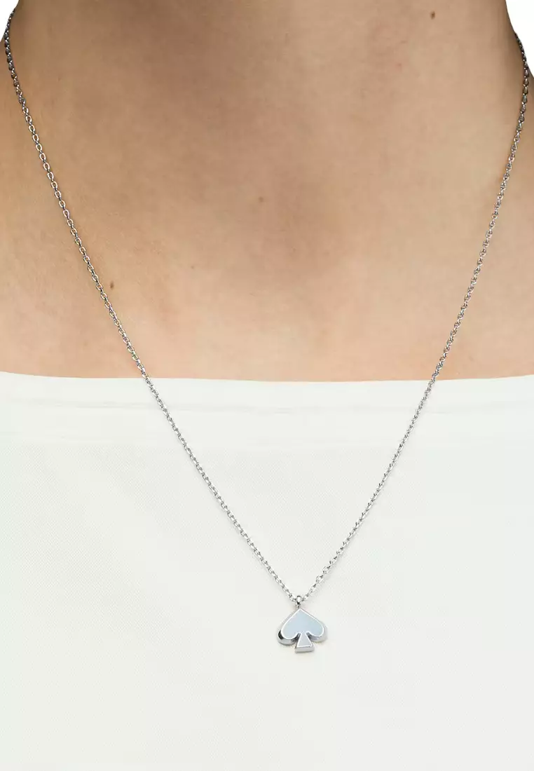 Everyday Spade Enamel Mini Pendant Necklace - Crisp Sky o0ru3073