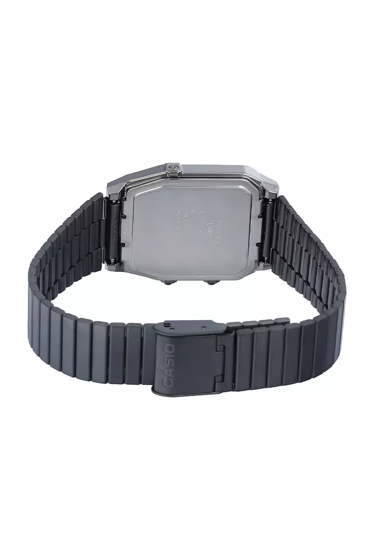 Casio Vintage Analog Digital AQ-800EB-2A Jam Tangan Unisex - Blue Dial Grey Stainless Steel