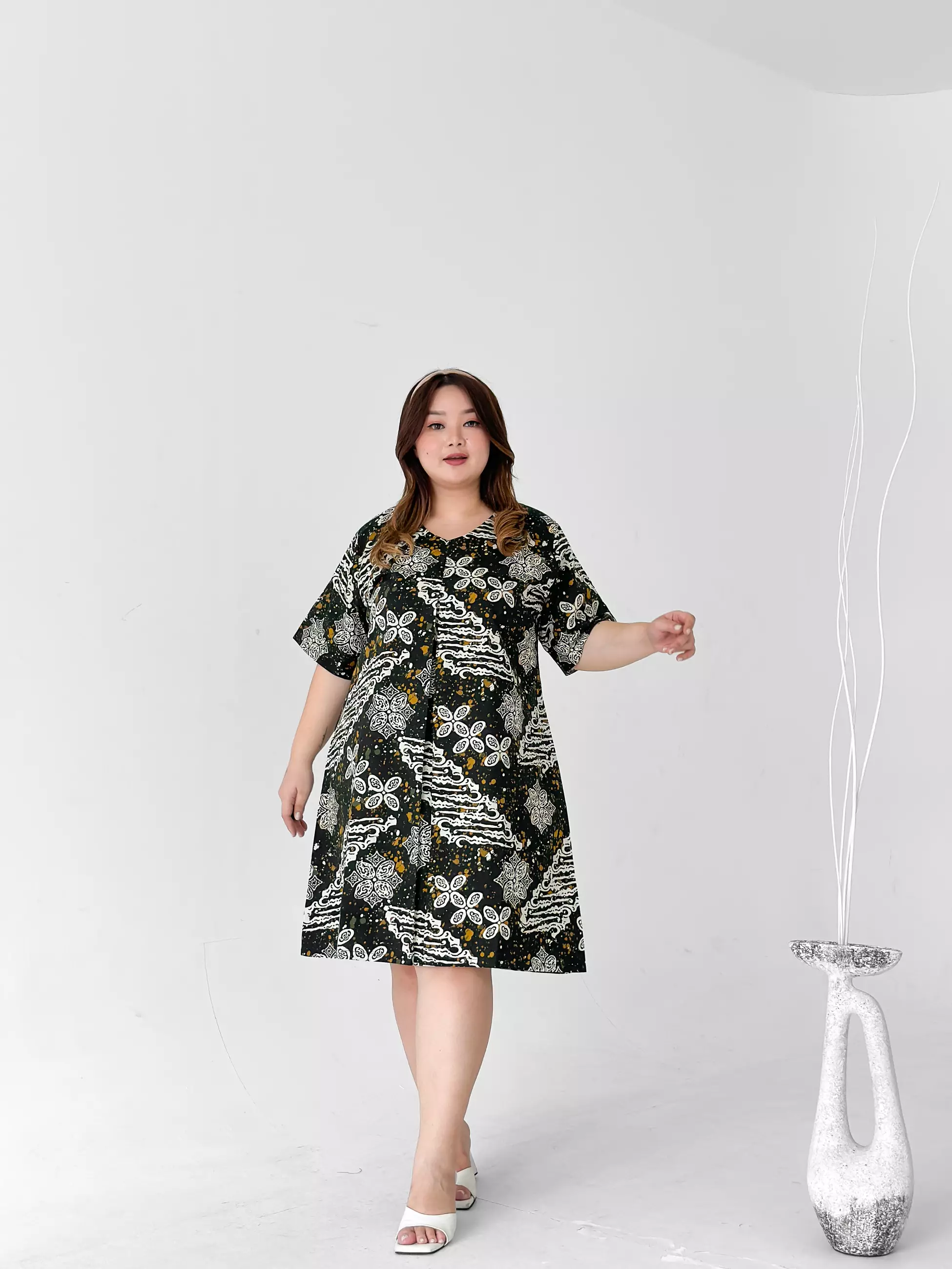 xtramiles Ladies dress zelia batik dress deep emerald