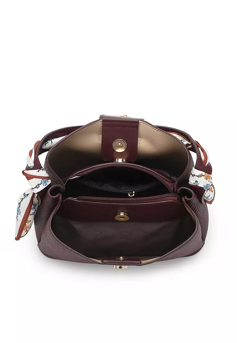 Women's Top Handle Bag / Sling Bag / Crossbody Bag / Shoulder Bag (Tas Tangan Wanita / Tas Selempang Wanita / Tas Bahu Wanita) - Merah
