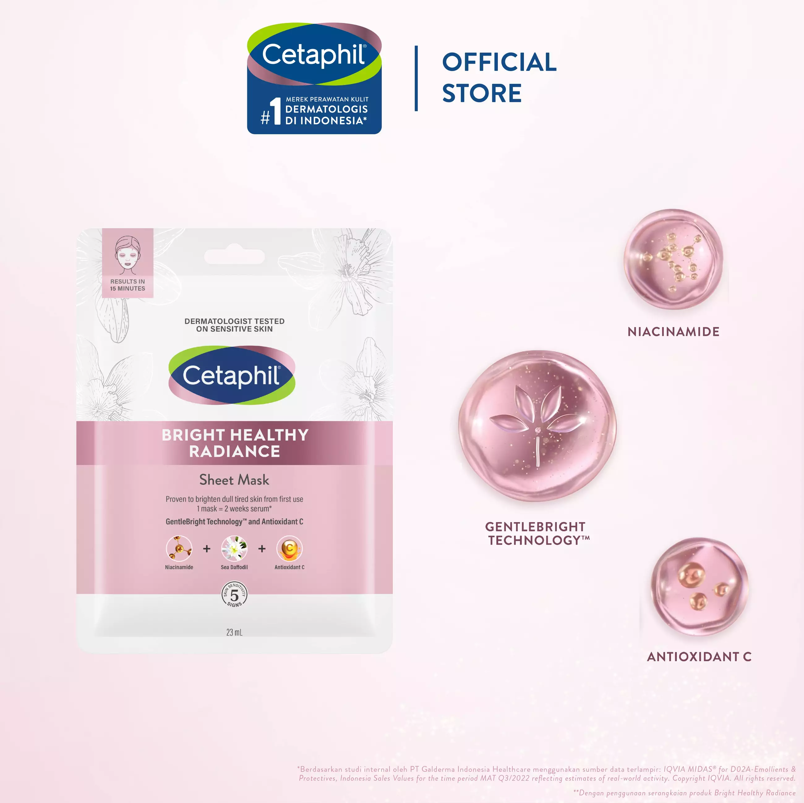 Cetaphil Bright Healthy Radiance Instant Radiance Mask 23ml x 3pcs