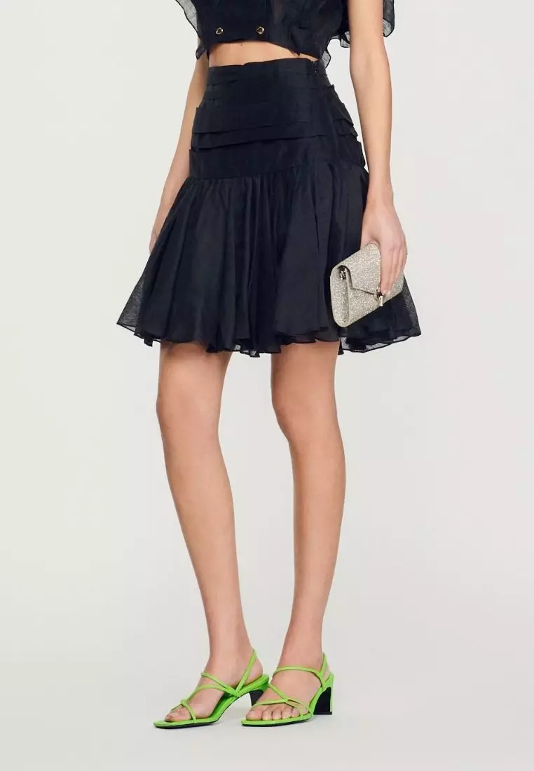 Short dress with hotsell pleated skirt bottom sandro