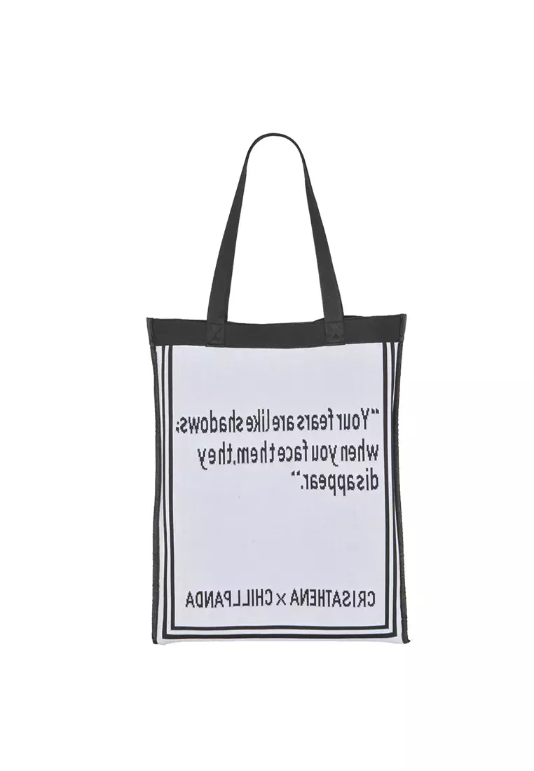 Love Chill Panda Tote Bag in Black