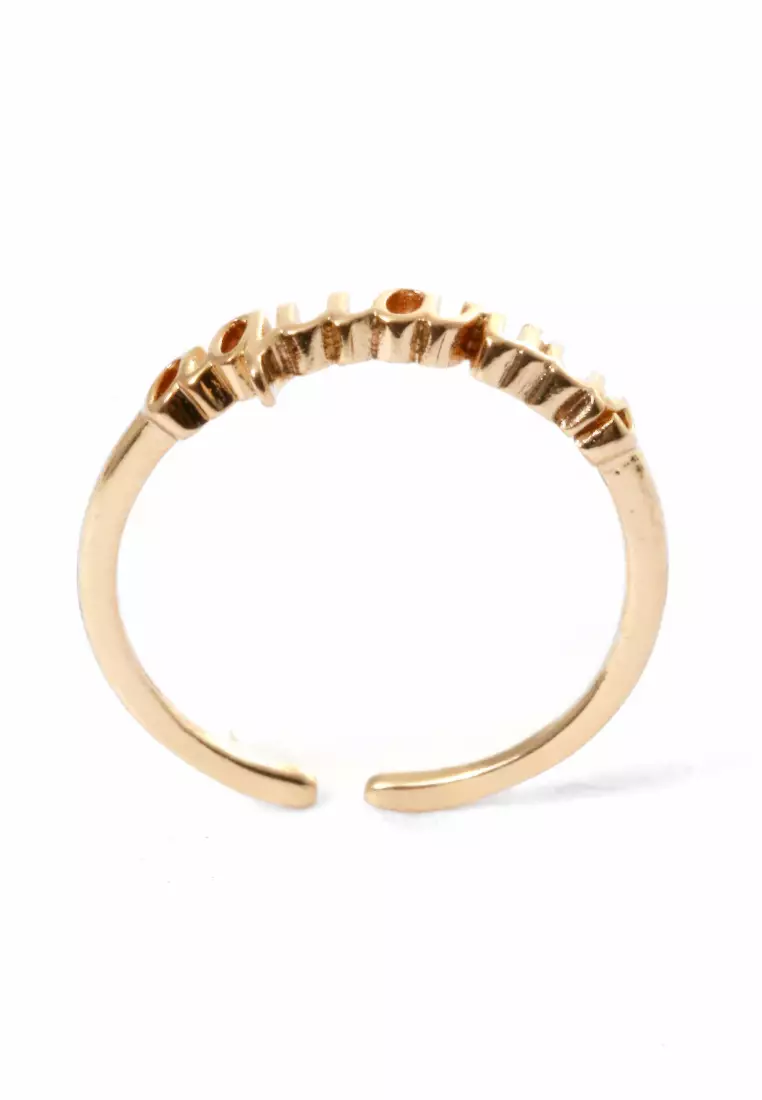 Ring Casual Rasi Bintang Perhiasan Aksesoris Fashion Wanita Gold - Aquarius
