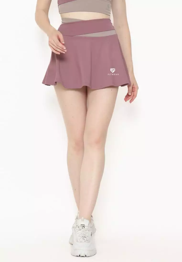 Fitwear - [SKORT] Rok + Inner Olahraga Wanita HARLEY 2TONE SKIRT - PURPLE+LATTE