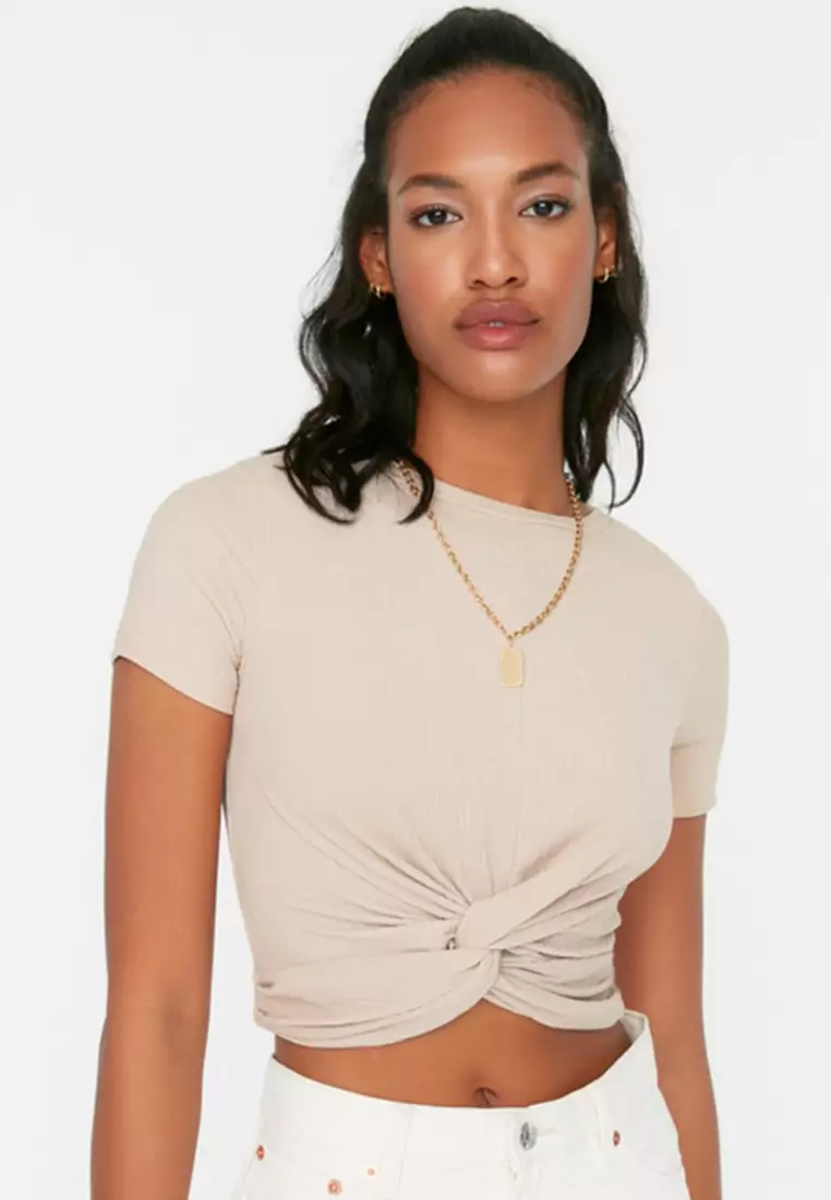 Buy Trendyol Textured Crop Top 2024 Online Zalora Philippines