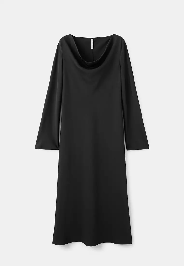 Long Dress With Draped Neck