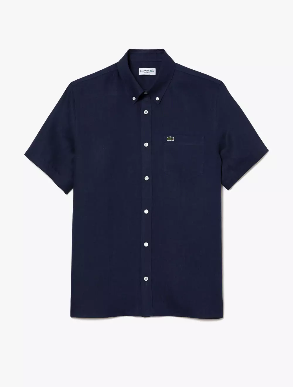 Men’s Lacoste Short Sleeve Linen Shirt - Blue