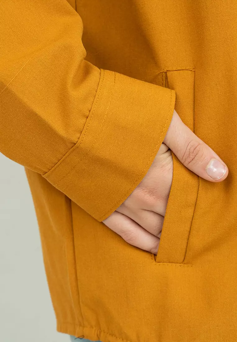 Jaket parka outer jaket wanita semi parka warna Mustard unisex