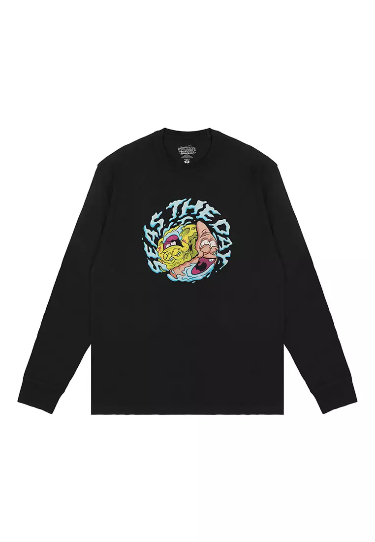 3Second SpongeBob Unisex T-Shirt Long Sleeve Relaxed Fit Cotton King Neptune 340125