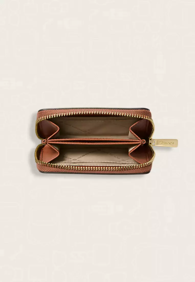 Michael Kors Jet Set Travel Medium Logo Zip-Around Card Case Brown