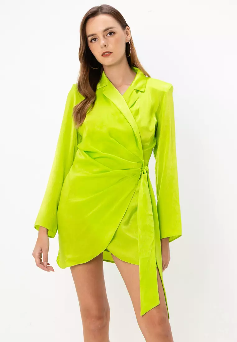Asos satin wrap dress clearance