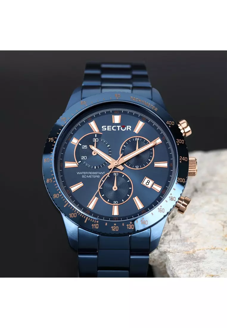 [3 Years Warranty] Sector 270 Collection 45mm Case Men's Chronograph Quartz Stainless Steel Watch R3273778004